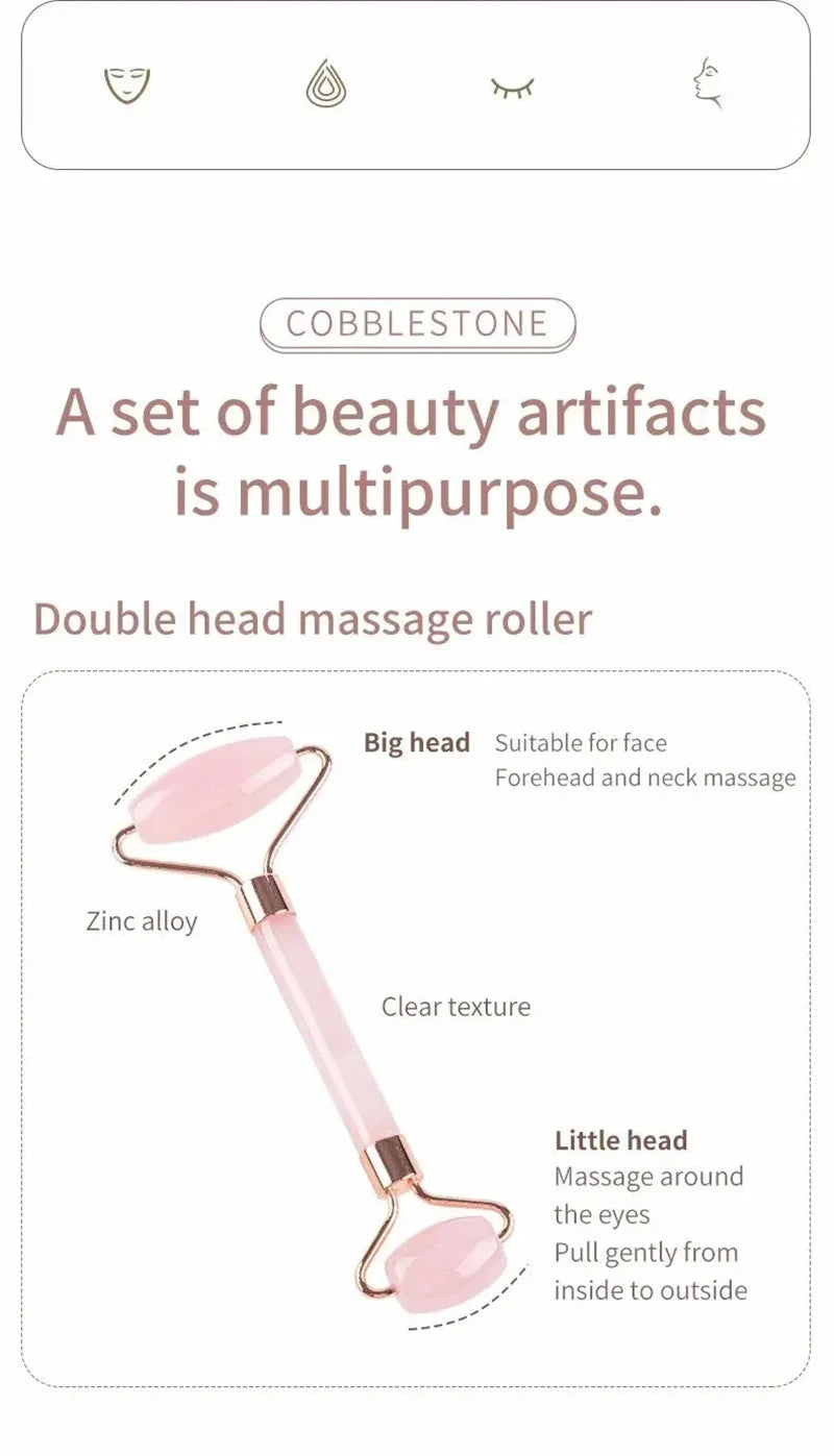Face And Neck Massage Relax Roller Scraper Ladies Scratch Double End Massage Sticks Relax And Relax Non-ross Crystal Jade