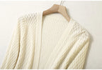 Women 55% Mulberry Silk 45% Cotton Shawl Wrap Hollow out Coat Top Cardigan Long Sleeve Blouse Shirt LY031