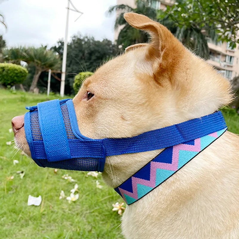 Dog muzzle Prevents biting barking and accidental eating prevents slipping off fits small medium large dogs adjustable