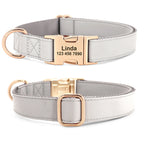 Personalized Dog Buckle Collar Customized Dog Leather Collars Free Engraving Pet Collar For Small Medium Large Dogs Bulldog Pug