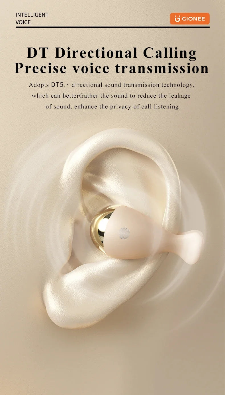 Gionee JL007 Ear Clip Equalize Earphones Wireless Bluetooth Earbuds ENC Noise Reduction Headphones with Mic Smart Equalizer App