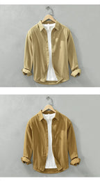 2025 Spring New Casual 100% Cotton Long Sleeve Shirt for Men Multi-color Simple Solid Color Classic Daily Shirts CM6651