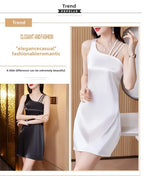 Silk Satin Halter Dress Spring Summer Sleeveless Base Vest Skirt Irregular Inner Wear Women's Clothing Dress Style