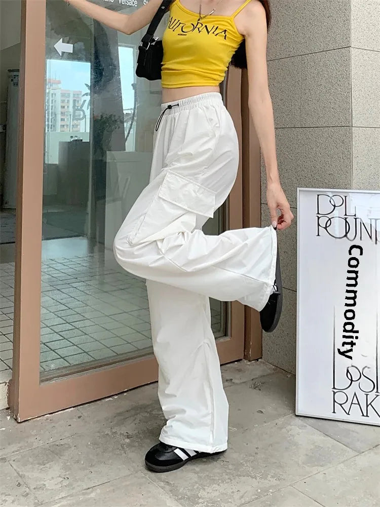 High Waist Wide Leg Workwear Pants Women's Spring 2024 Loose Sun Protection Casual Sports Thin Style Fashionable Trousers