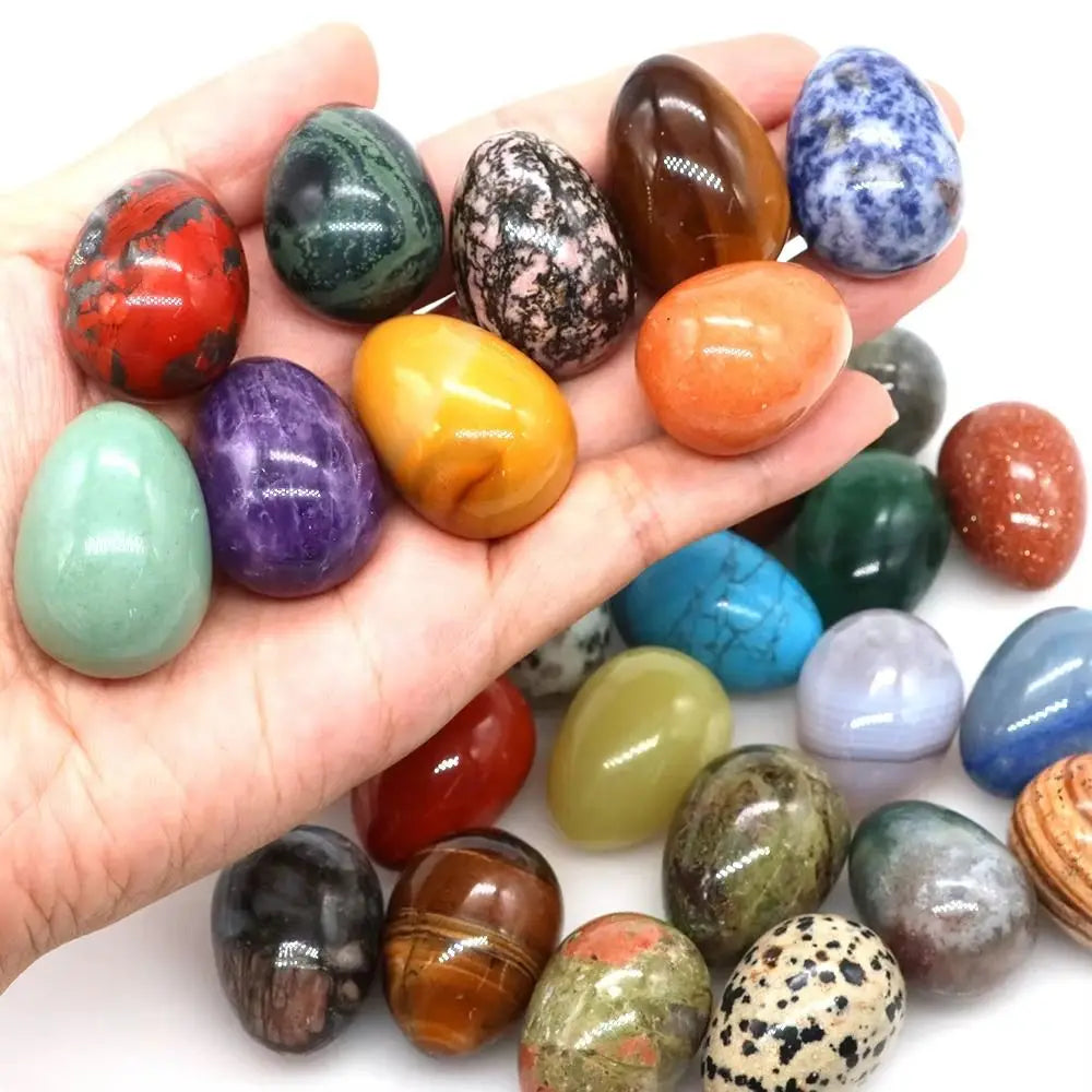 10pcs Natural Polished Stone Egg Crystal  Large Stone Polished Mineral Egg Palm Chakra Egg Creative Home Decoration Gifts