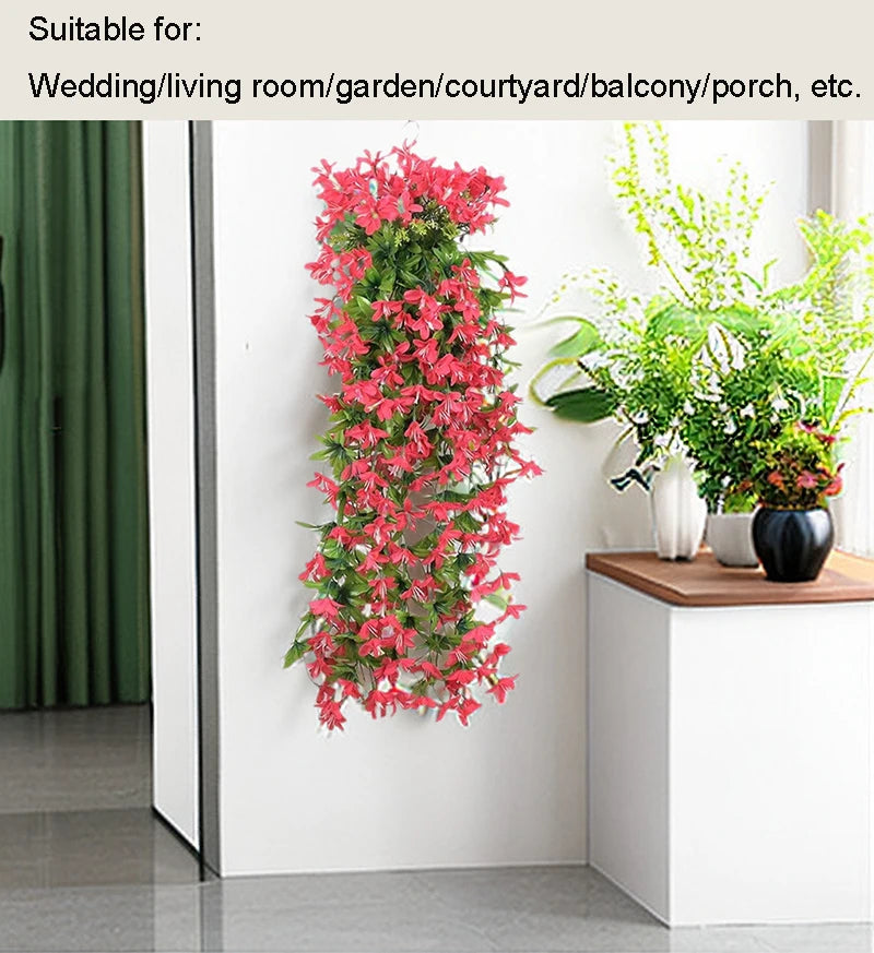 1/2/3/6pcs Artificial Flowers Garden Decor Artificial Flower Decoration Wedding Party Outdoor Courtyard Hanging Red Lily Flower
