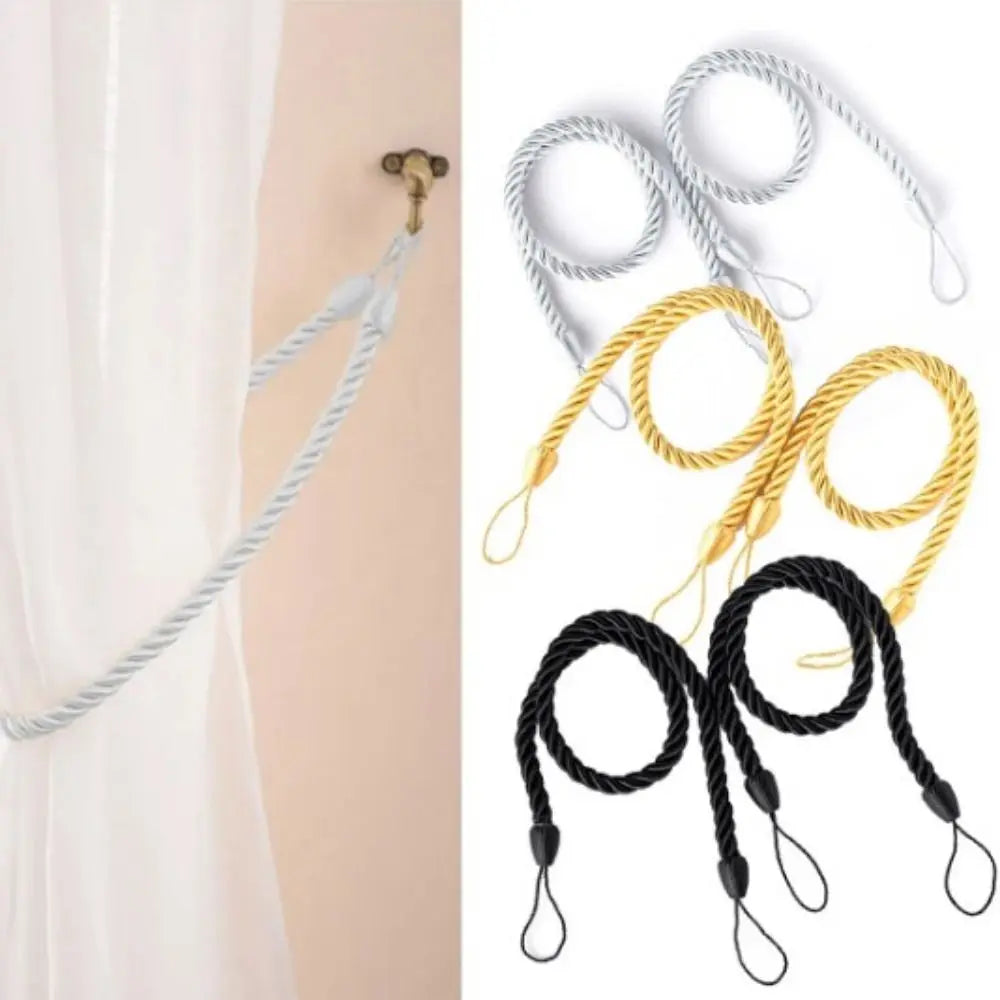 2Pcs Handmad Curtain Woven Tiebacks Ins Style Light Luxury Curtains Binding Rope Easy to Use Curtains Tied Strap