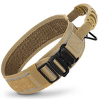 Nylon Durable Dog Collar Military Tactical Pet Training Collars Reflective Necklace With Handle Strong For Medium Large Dogs