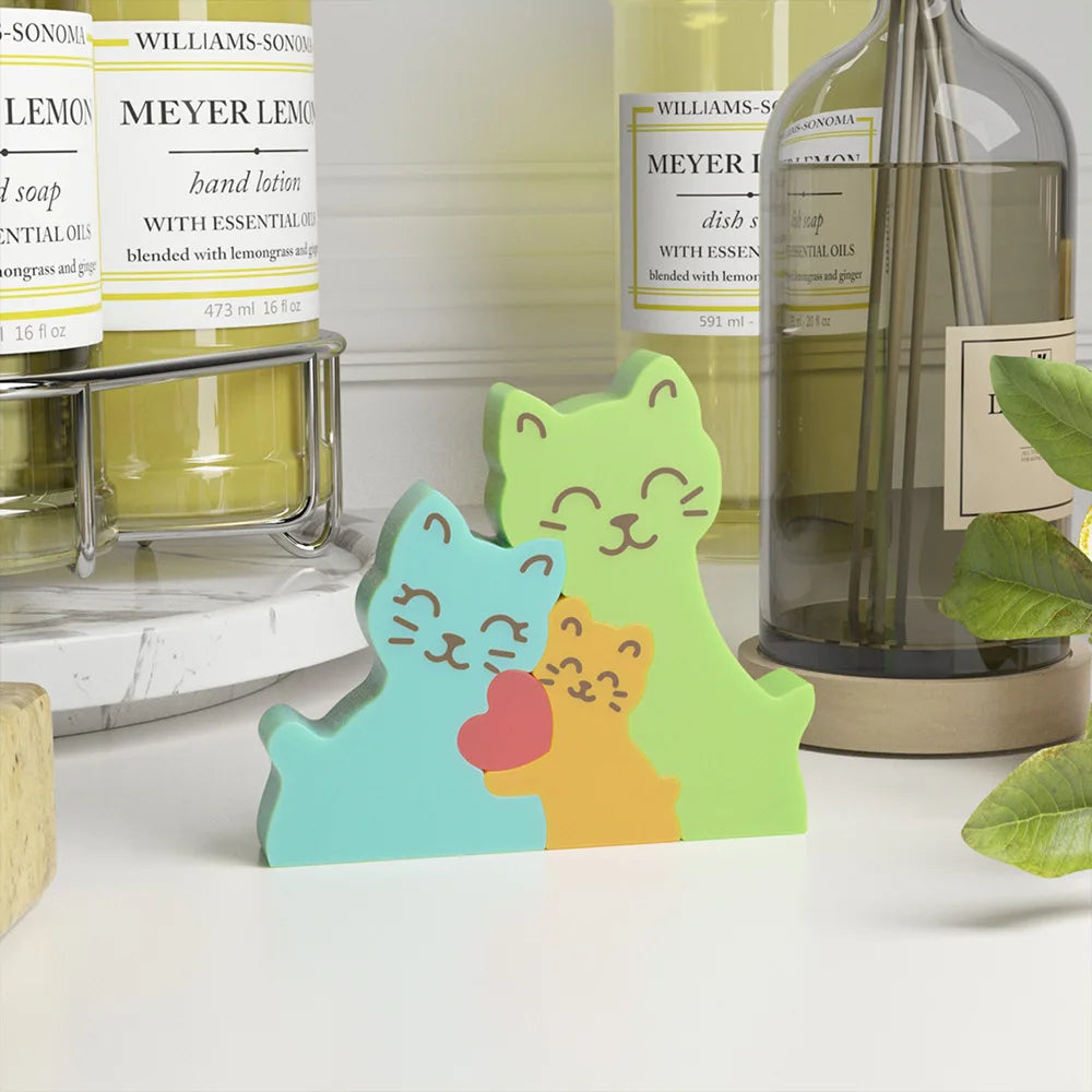 Dogs Family Puzzles Clay Silicone Mold Cat Bear Elephant Gypsum Plaster Mould Animal Craft Ornament Cement Concrete Resin Mold