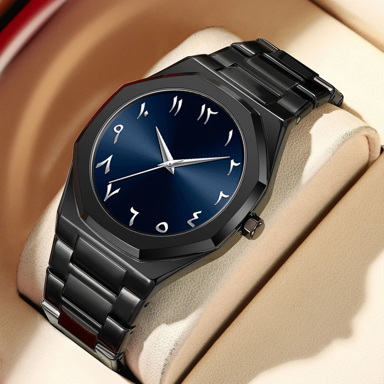 Modern Minimalist Personality Creative All-black Men's Watch Arabic Digital Sports Leisure Quartz Watch Unique Design Watch 2025