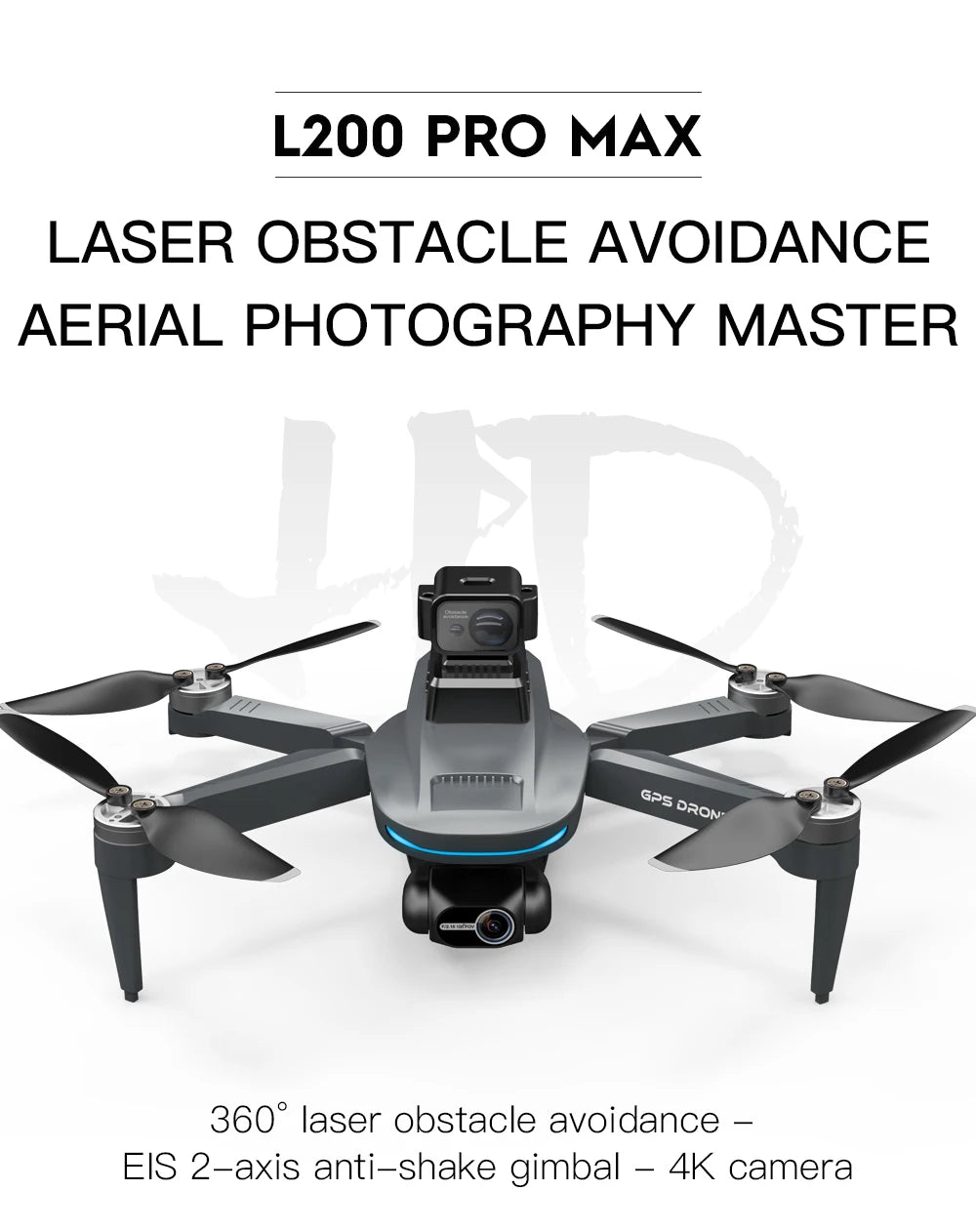 2025 L200 Pro Max GPS Drone 5KM 8K Professional HD Dual Camera 2-Axis Gimbal Obstacle Avoidance Brushless Foldable RC Quadcopter