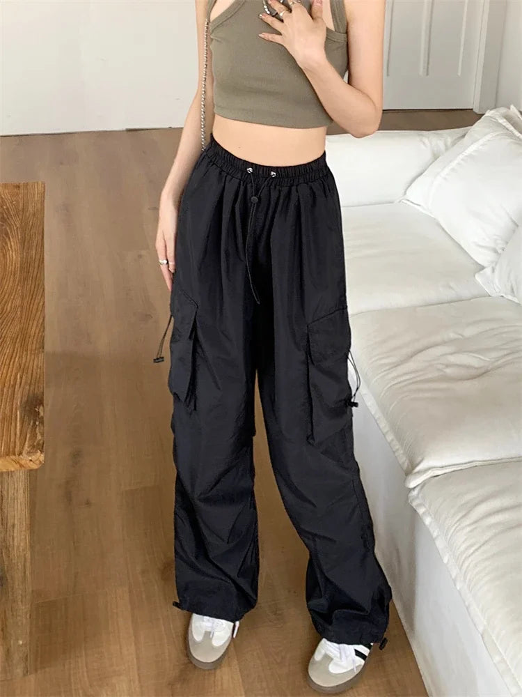 High Waist Wide Leg Workwear Pants Women's Spring 2024 Loose Sun Protection Casual Sports Thin Style Fashionable Trousers
