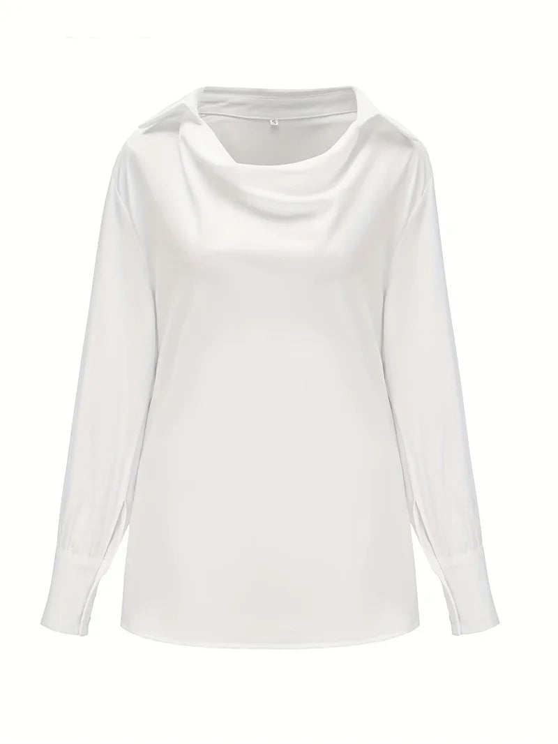 Fashion Elegant Solid Color Lapel Neck Shirt Female 2025 Spring Summer Simple Style Tops Women's Comfortable Casual Loose Blouse