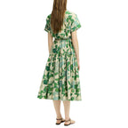 Casual Women Dress Short Sleeve Pleated Cake Dress Belt Design Hanging Down A Line Elegant Dress Summer Female Shirt Dress