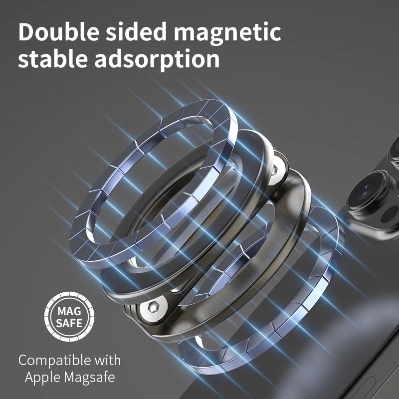 Double Magnetic Cell Phone Ring Holder Compatible with iPhone 16 12 13 12 eries MagSafe Removable Cell Phone Grip tablet ipad