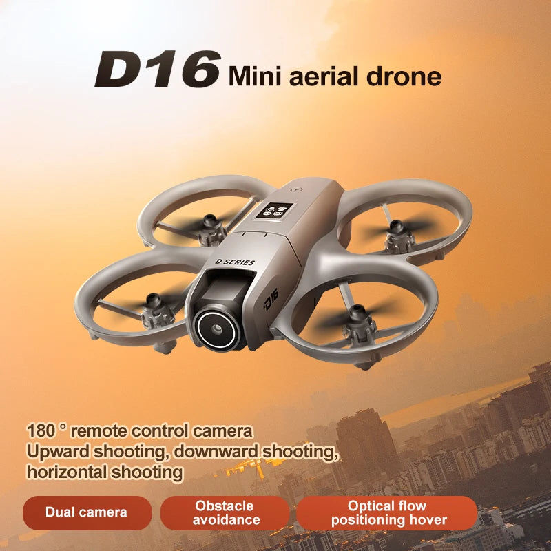 KBDFA D16 Mini Drone 8K Camera ESC Aerial Aircraft Air Pressure Fixed Height Pocket UFO Obstacle Remote Control Quadcopter