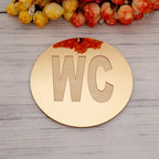Mirror WC Door Sign Stickers Round Shape Laser Cut Acrylic 3D DIY New House Toilet Signs Home Decoration Accessories Wall Decor