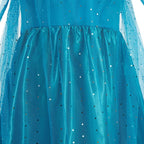 Halloween Elsa Dress for Girls Children Party Princess Costume Kids Disguise with Long Cloak Girl Snow Queen Carnival Clothes