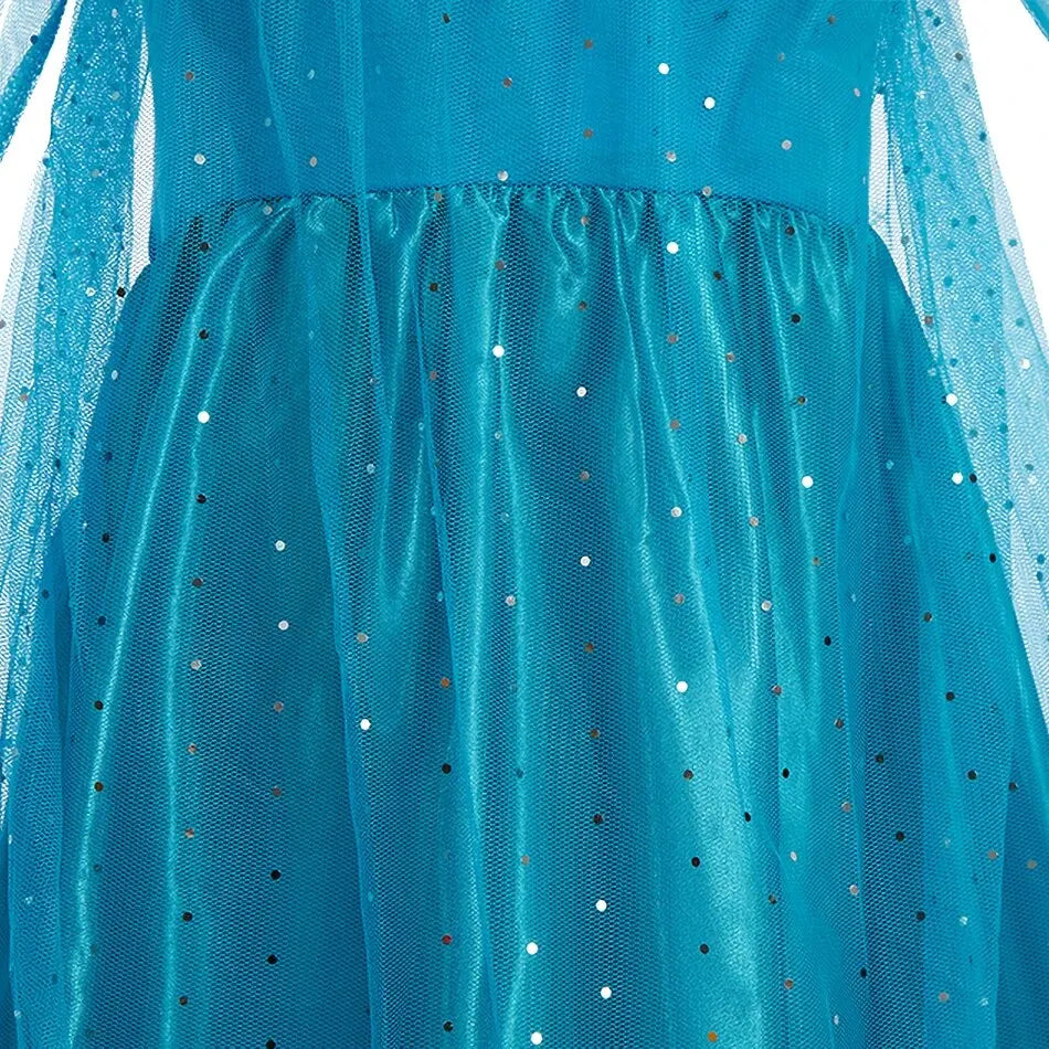 Halloween Elsa Dress for Girls Children Party Princess Costume Kids Disguise with Long Cloak Girl Snow Queen Carnival Clothes