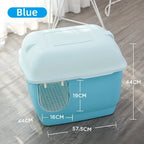 HOOPET Cat Litter Box Large Capacity Cat Litter Boxes with Hallway Pet Pan Supplies for Cats and Kittens Splash Proof Litters