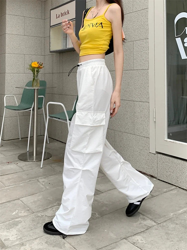High Waist Wide Leg Workwear Pants Women's Spring 2024 Loose Sun Protection Casual Sports Thin Style Fashionable Trousers