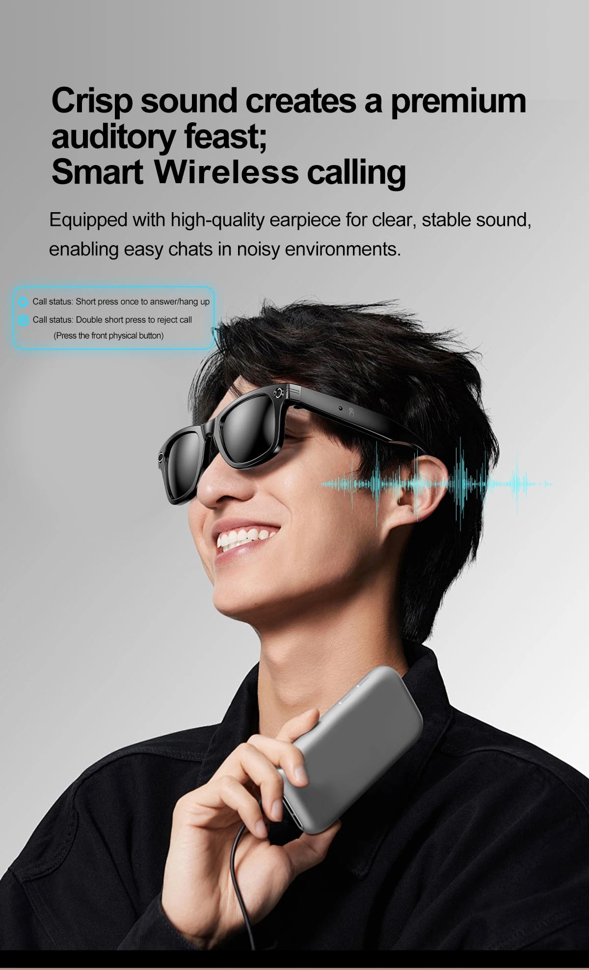 LIGE AI Smart Glasses 720P Camera Video Recorder Bluetooth Call 260mAh Battery Voice Assistant Control Sunglasses For Men Women