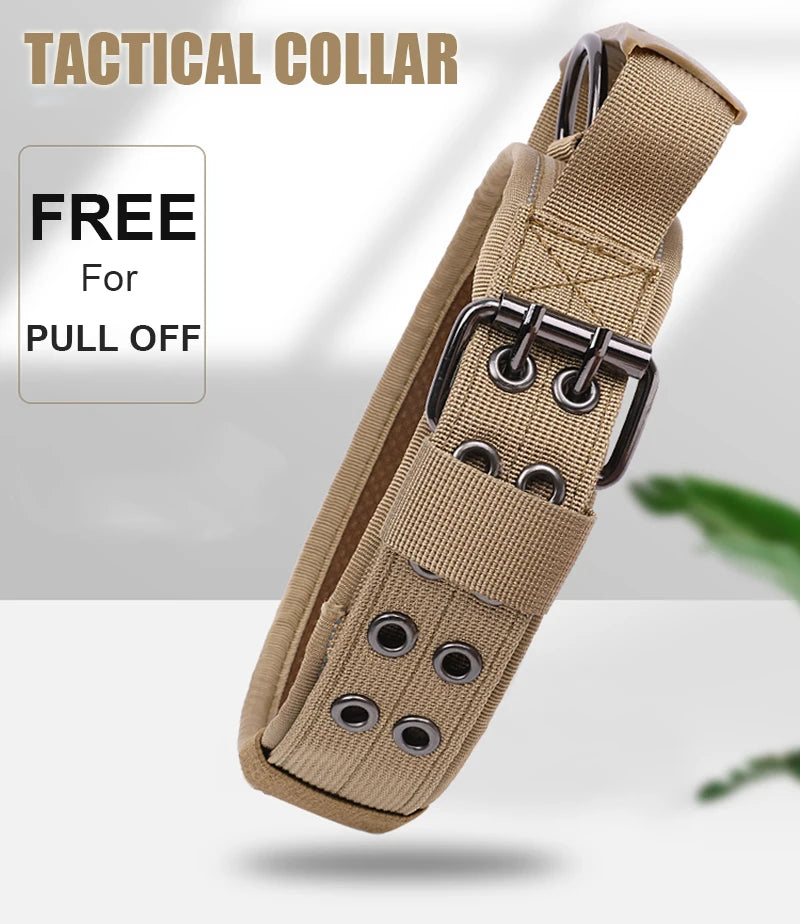 Tactical Dog Training Collar With Handle Reflective Collar Leash No Pull Lead Collars For Small Big Dogs Walking Pet Accessories