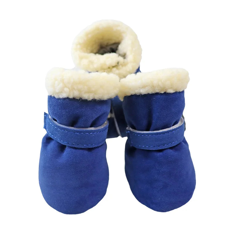4Pcs /Set Winter Pet Shoes for Small Medium Dogs Windproof Boots Non Slip French Bulldog Chihuahua Shoes accesorios para perros