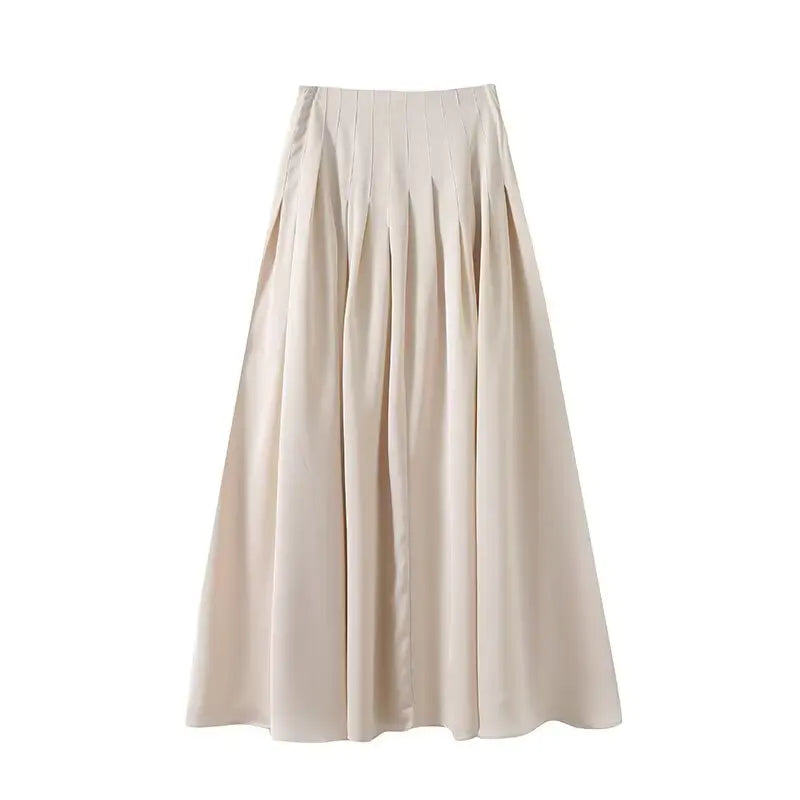 UNIZERA women's skirt is fashionable casual slimming solid color pleated temperament and a new spring style skirt