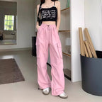 High Waist Wide Leg Workwear Pants Women's Spring 2024 Loose Sun Protection Casual Sports Thin Style Fashionable Trousers