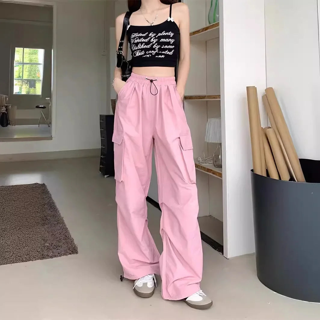 High Waist Wide Leg Workwear Pants Women's Spring 2024 Loose Sun Protection Casual Sports Thin Style Fashionable Trousers
