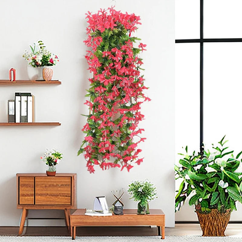 1/2/3/6pcs Artificial Flowers Garden Decor Artificial Flower Decoration Wedding Party Outdoor Courtyard Hanging Red Lily Flower