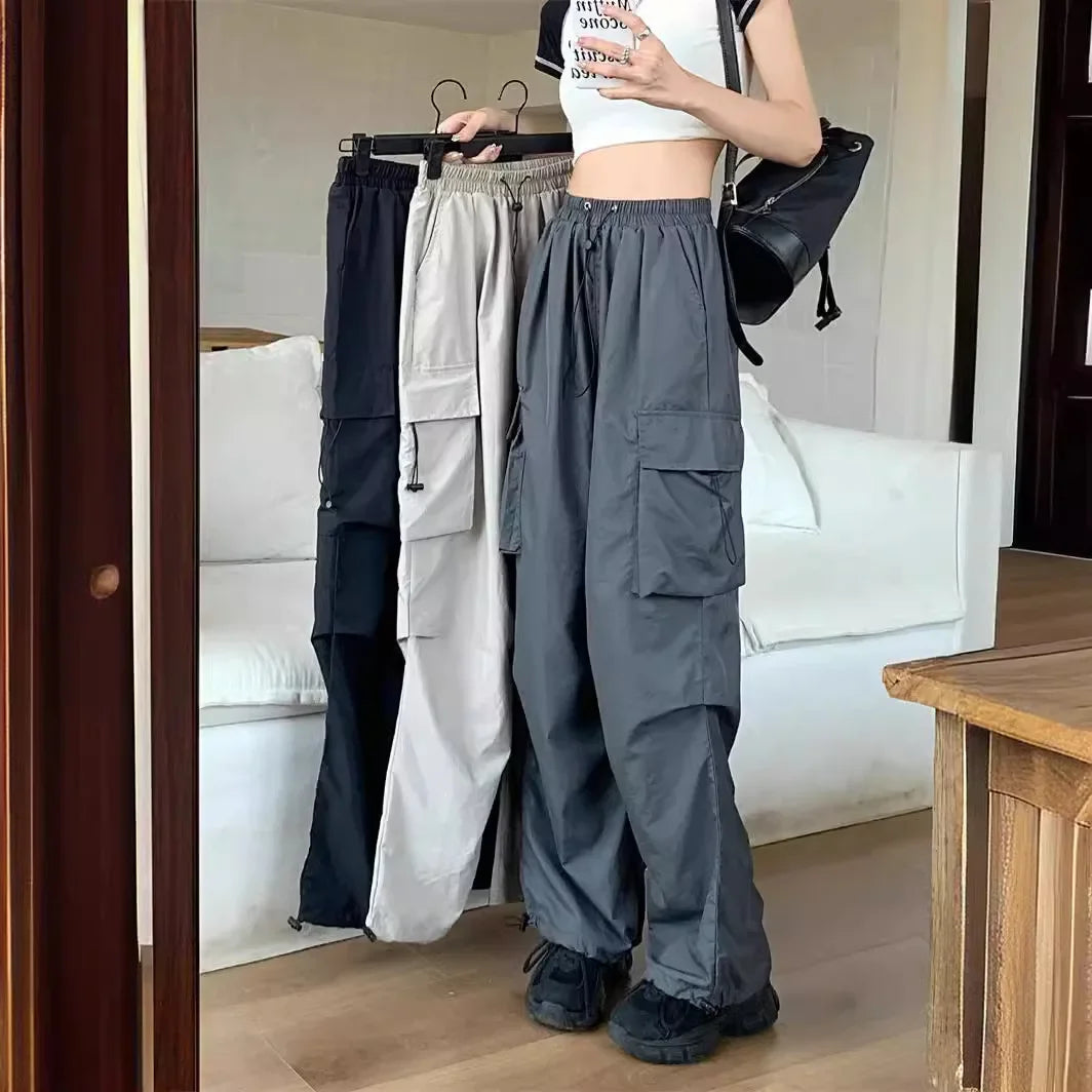 High Waist Wide Leg Workwear Pants Women's Spring 2024 Loose Sun Protection Casual Sports Thin Style Fashionable Trousers