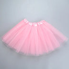 Girl Elastic Ballet Dancewear Tutus Mini Skirt For Birthday Party Dance 3 Layer Tulle Tutu Skirt for Kids Princess 2-8Y Girls