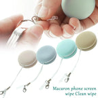 Cell Phone Screen Wipe Macaron Shape Cleaning Cloth Pendant Multifunction Cleaning Tools Glasses Lens Cleaner Key Pendant Gift