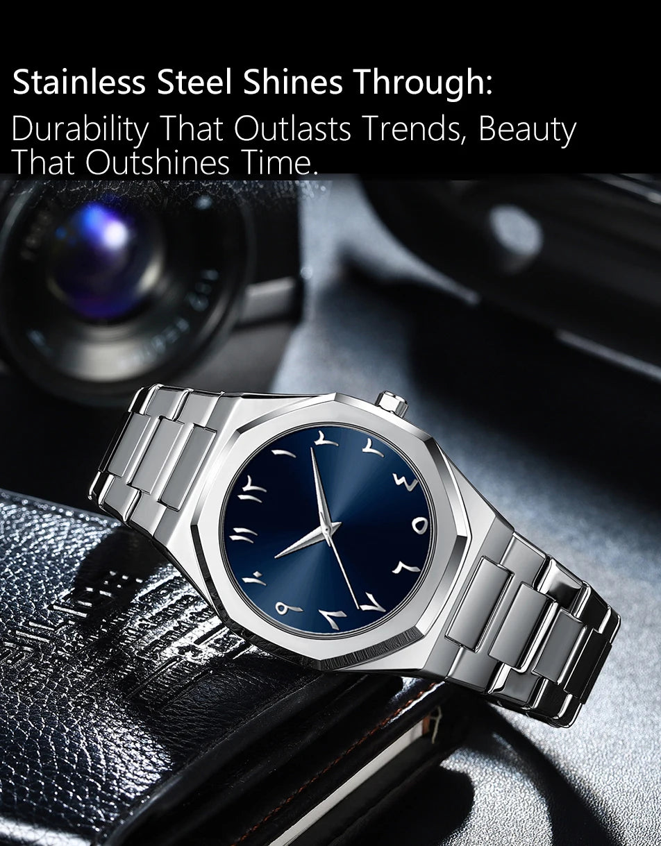 Modern Minimalist Personality Creative All-black Men's Watch Arabic Digital Sports Leisure Quartz Watch Unique Design Watch 2025