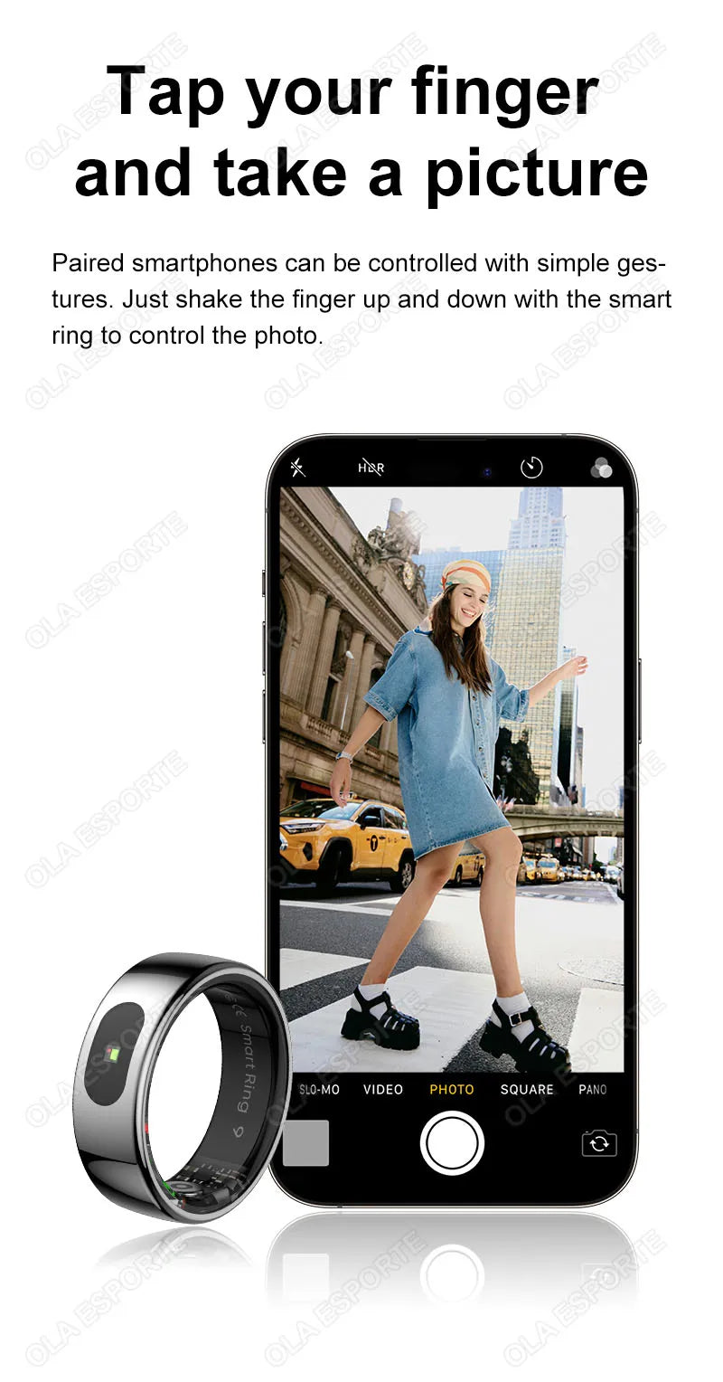 For Xiaomi Smart Ring Bluetooth Health Monitor Heart Rate Blood Oxygen Sleep Temperature Gesture Control Waterproof Sport Rings