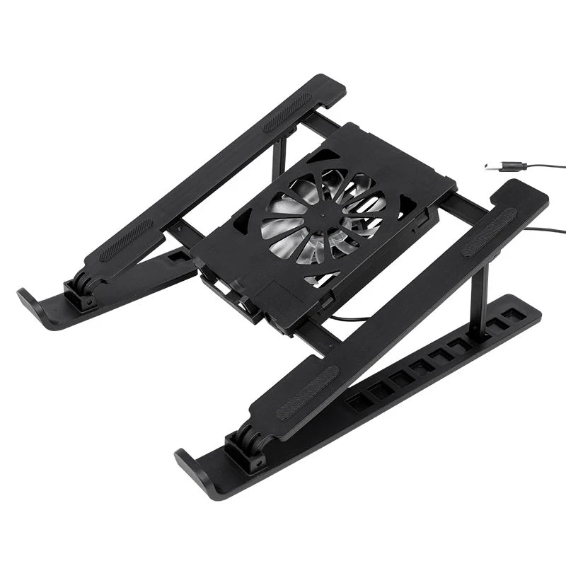 Laptop Cooler Base Stand Foldable Laptop Cooling Pad Holder Portable Notebook Radiator Bracket Heighten Rack With 1 Cooling Fans