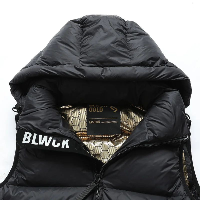 Thicken Autumn Winter Men Coats Detachable Hood Mens Puffer Jacket Sleeveless White duck down Vest Jackets Warm Hooded Jacket