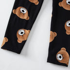 2-piece 2024 new autumn children's cute bear long-sleeved trousers suit boy leisure and comfortable home cover girl Joker pajama