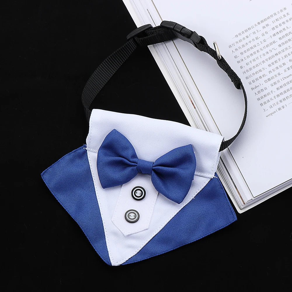For Large and Medium Dogs Tuxedo Dog Suit and Bandana Set Dogs Tuxedo Suit Dog Prince Bow Tie Shirt Formal Dog Weeding Attire