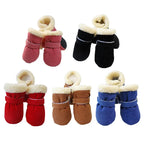 4Pcs /Set Winter Pet Shoes for Small Medium Dogs Windproof Boots Non Slip French Bulldog Chihuahua Shoes accesorios para perros