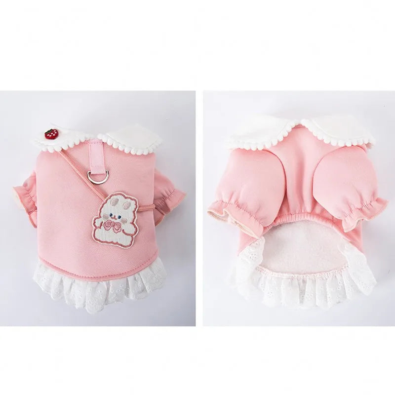 Luxury Dog Clothes for small Dogs Puppy Hoodie Dress for Bulldog Chihuahua Harness Sweatshirt Pets Costume Winter Dog Coat 2025