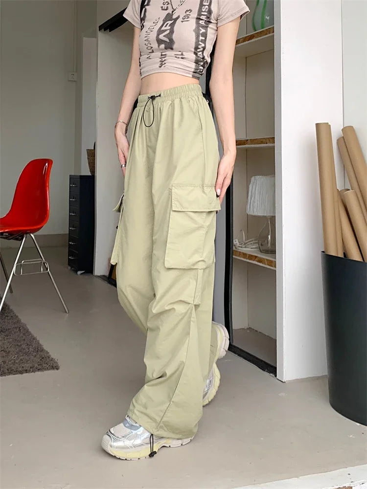 High Waist Wide Leg Workwear Pants Women's Spring 2024 Loose Sun Protection Casual Sports Thin Style Fashionable Trousers