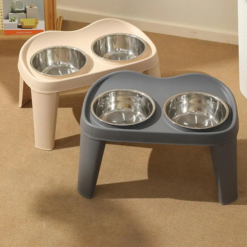 Elevated Dog Feeder Dogs Bowls foldable Raised Stand with Double Stainless Steel Food Water Bowls for Small Medium Large Dogs