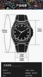 Creative Black and White Sketching Fashion Brand Men's Quartz Watch Casual Plastic Strap Waterproof Calendar Women's Watch
