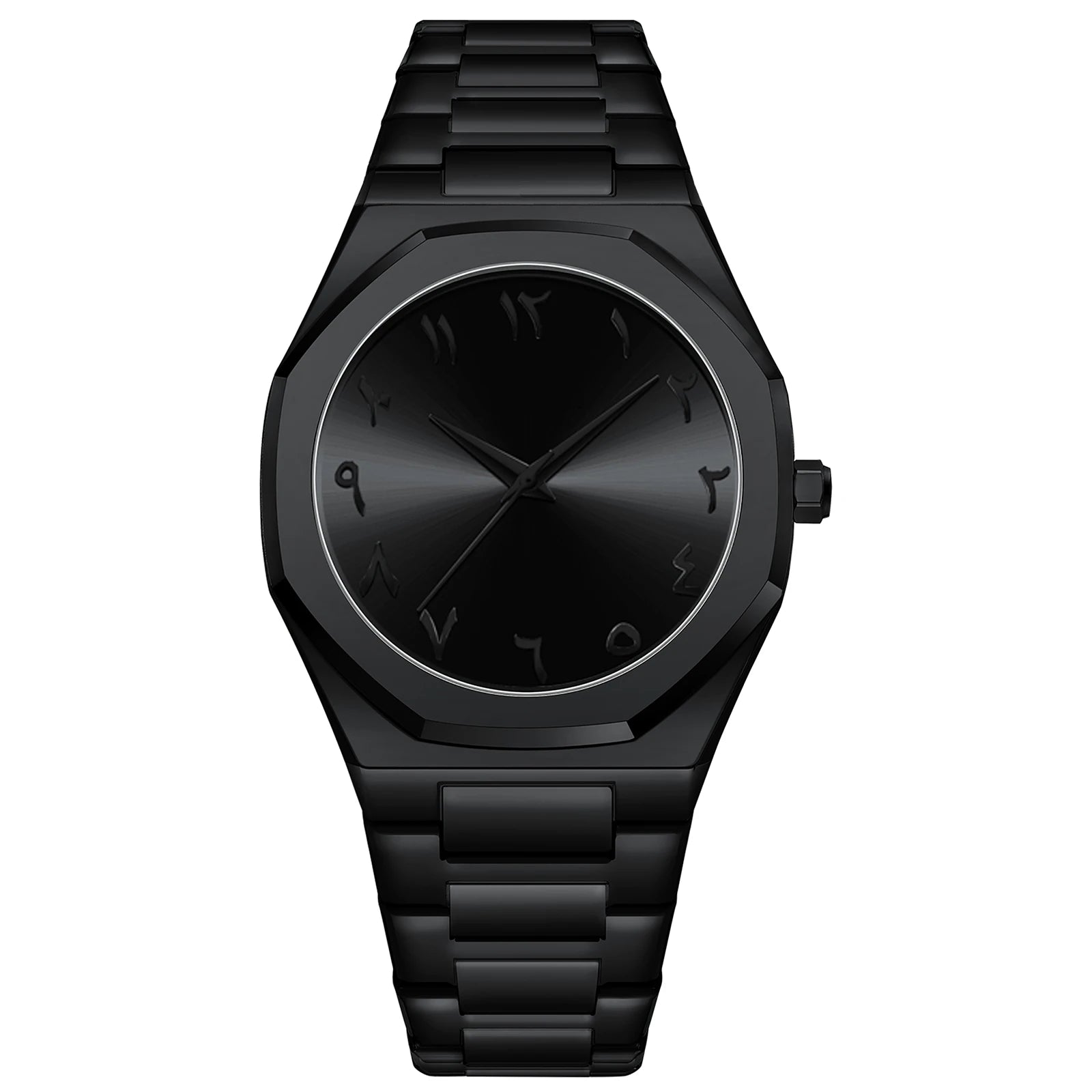 Modern Minimalist Personality Creative All-black Men's Watch Arabic Digital Sports Leisure Quartz Watch Unique Design Watch 2025