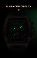 LIGE Quartz Mens Watches Fashion Business Military Wrist Watch For Men Silicone Sport Waterproof Chronograph Square Watch Men