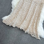 Boho Holiday Long Skirts Women Crochet Hollow Out Female Trumpet Skirt Ladies Elegant Lace Patchwork Summer Skirt Dropshipping