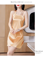 Silk Satin Halter Dress Spring Summer Sleeveless Base Vest Skirt Irregular Inner Wear Women's Clothing Dress Style